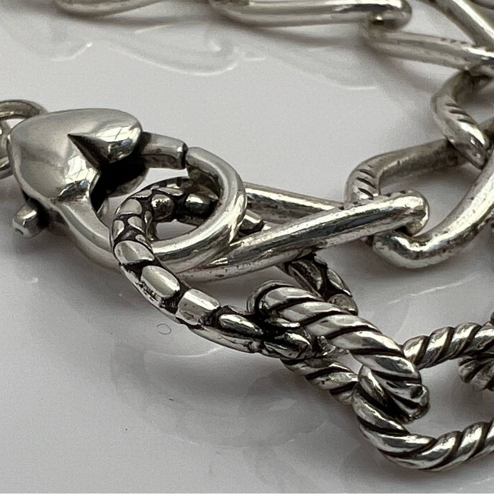 𝅺Brighton Pebble Cascade Layered Multi Strand Silver Necklace - Picture 6 of 12
